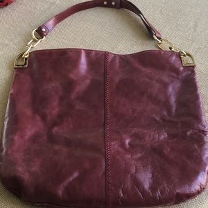 Badgley Mischka large leather tote red
